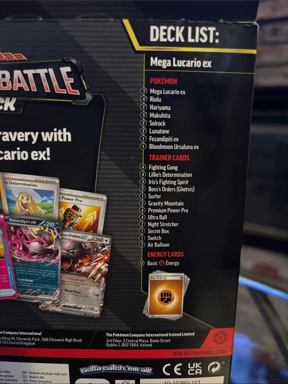 Pokemon League Battle Deck Mega Lucario ex box